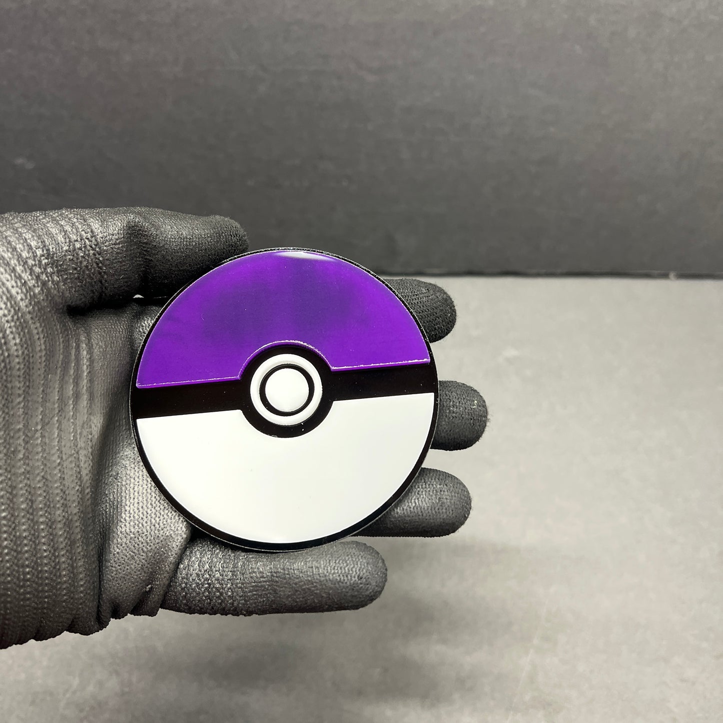 Purple monster ball inspired car badge fender emblem with mirror purple acrylic
