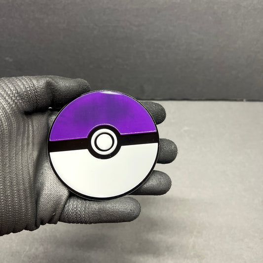Purple monster ball inspired car badge fender emblem with mirror purple acrylic