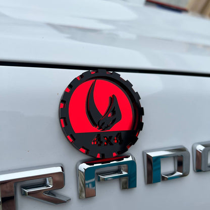 Mudhorn skull decal on Jeep Wrangler JK offroad vehicle