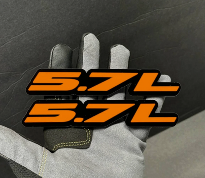 5.7L emblem on Dodge Charger Challenger muscle car