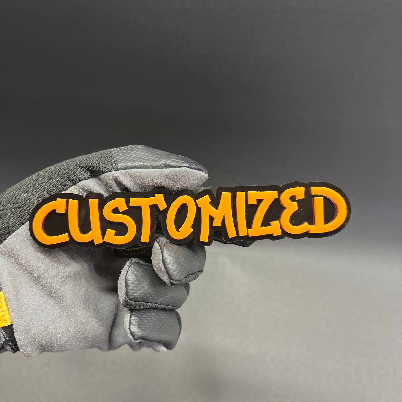 Bold graffiti font custom word emblem with black outline.