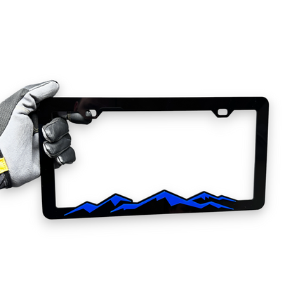 Premium acrylic mountain license plate frame for lifted trucks and overland rigs