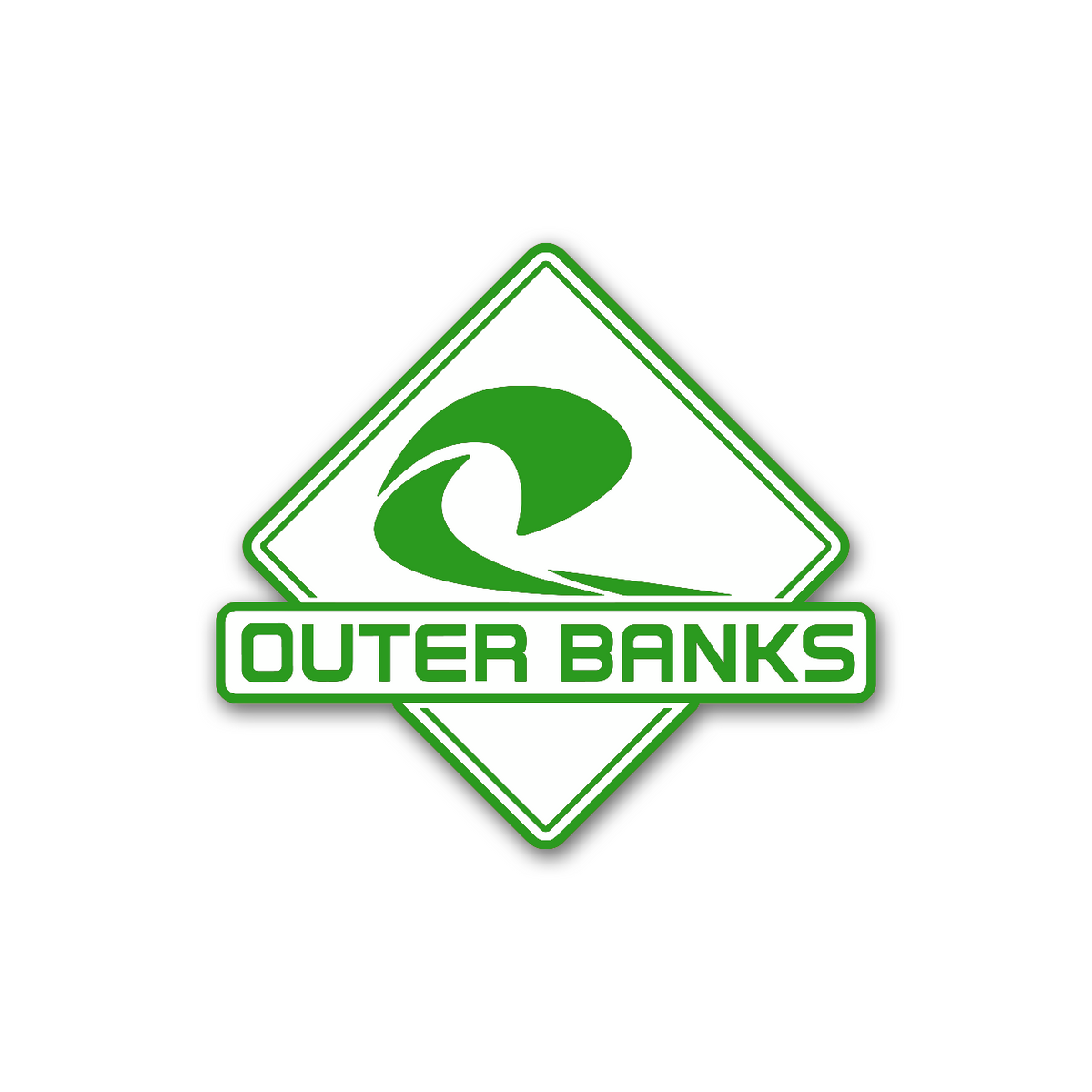 Outer Banks wave SUV and truck emblem with laser engraved coastal design