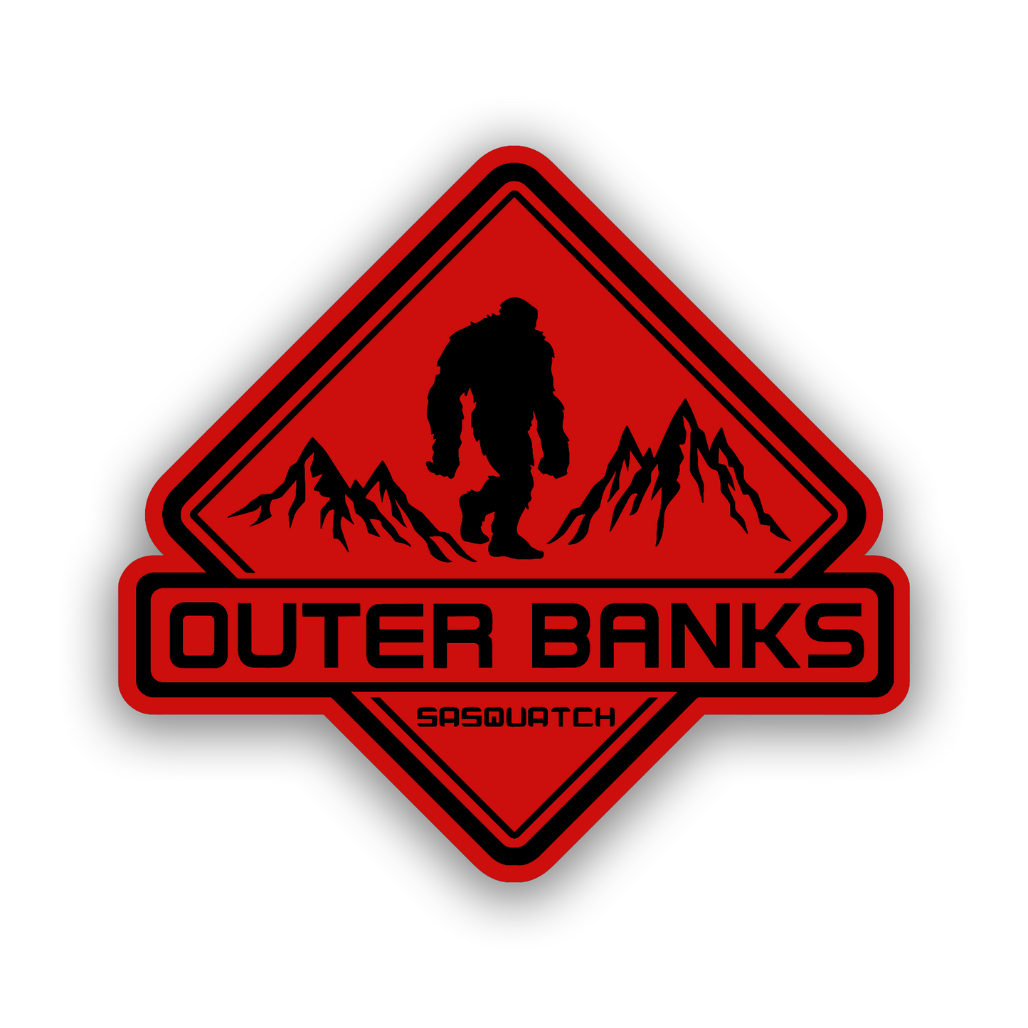 Durable automotive Outer Banks Sasquatch emblem with personalized color choice.