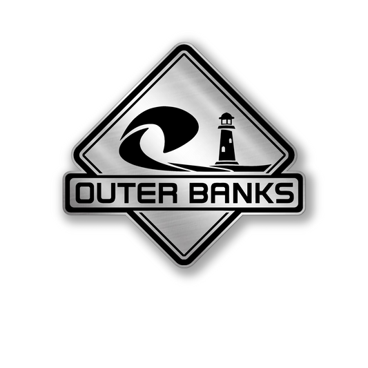 Outer Banks lighthouse custom color layered acrylic badge for vehicle exterior