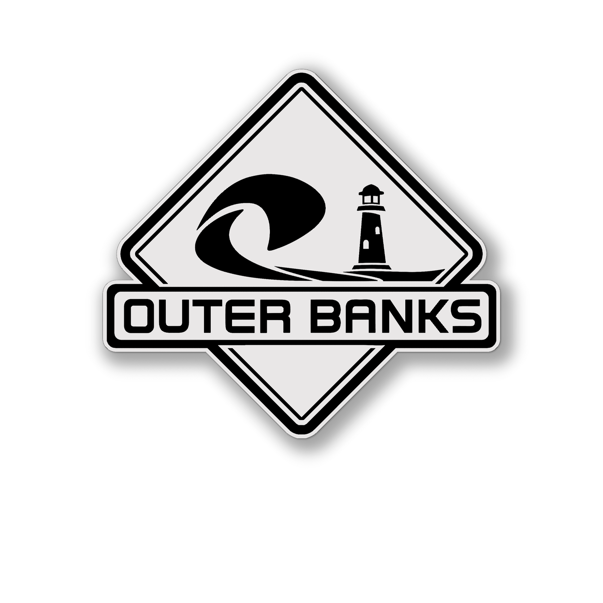 Beach-inspired Outer Banks lighthouse custom color badge for cars and trucks