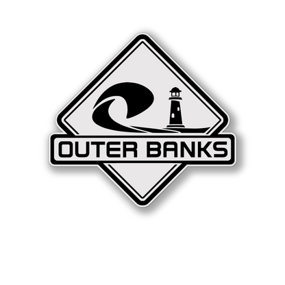 Beach-inspired Outer Banks lighthouse custom color badge for cars and trucks