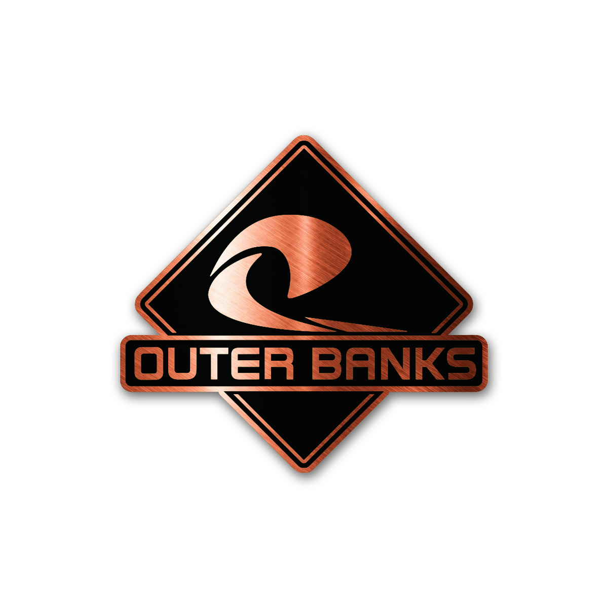 Outer Banks ocean wave auto badge for custom vehicle exterior styling