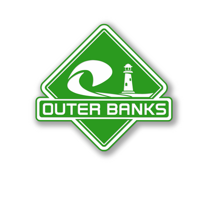 Outer Banks lighthouse custom color off-road vehicle emblem with wave design