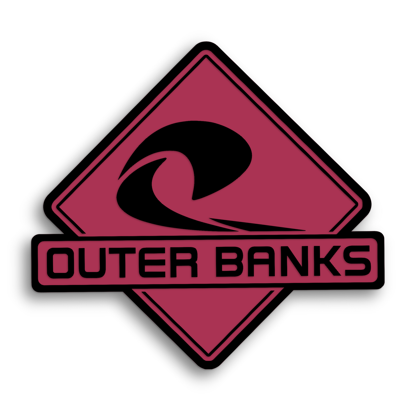 Outer Banks Surf Big Wave custom color emblem for Bronco, truck, SUV, or car.