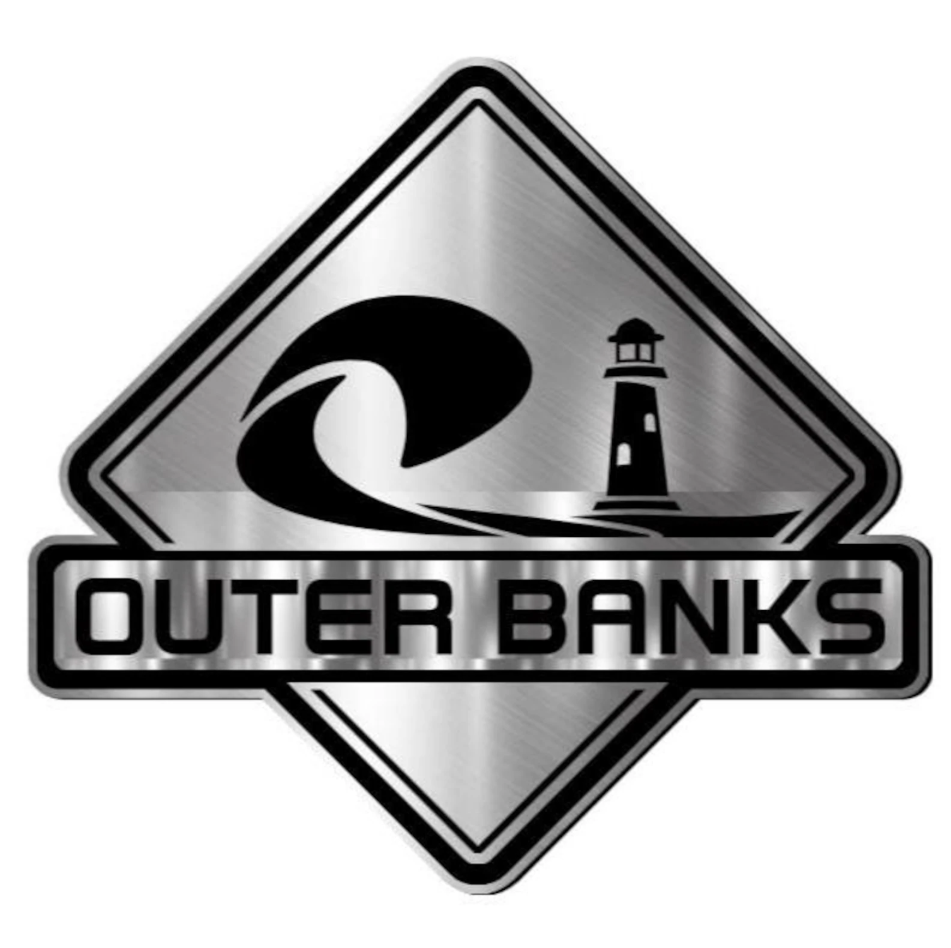 Outer Banks wave and lighthouse car badge emblem for exterior vehicle decoration