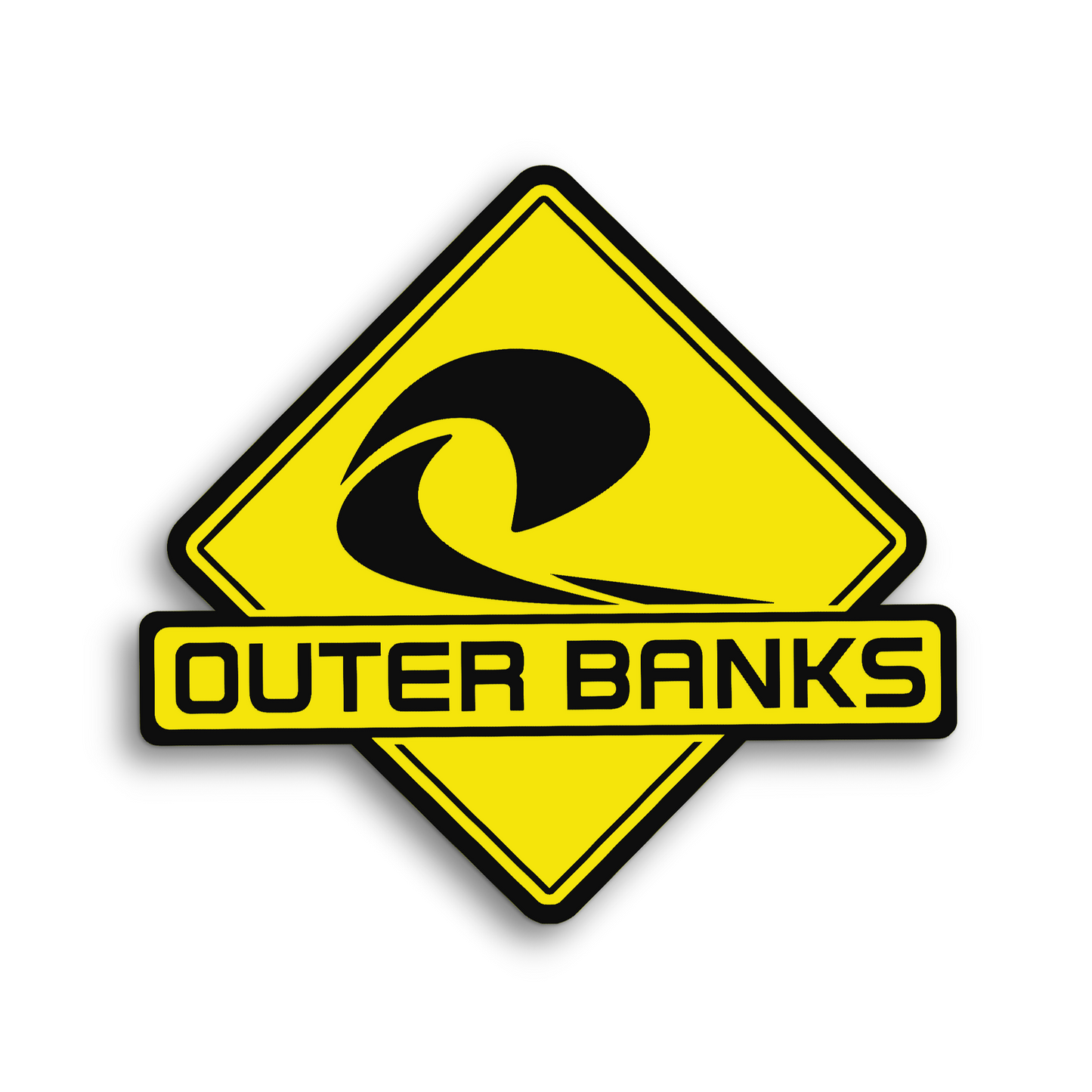 Premium Outer Banks Big Wave custom color badge for tailgate or fender installation.