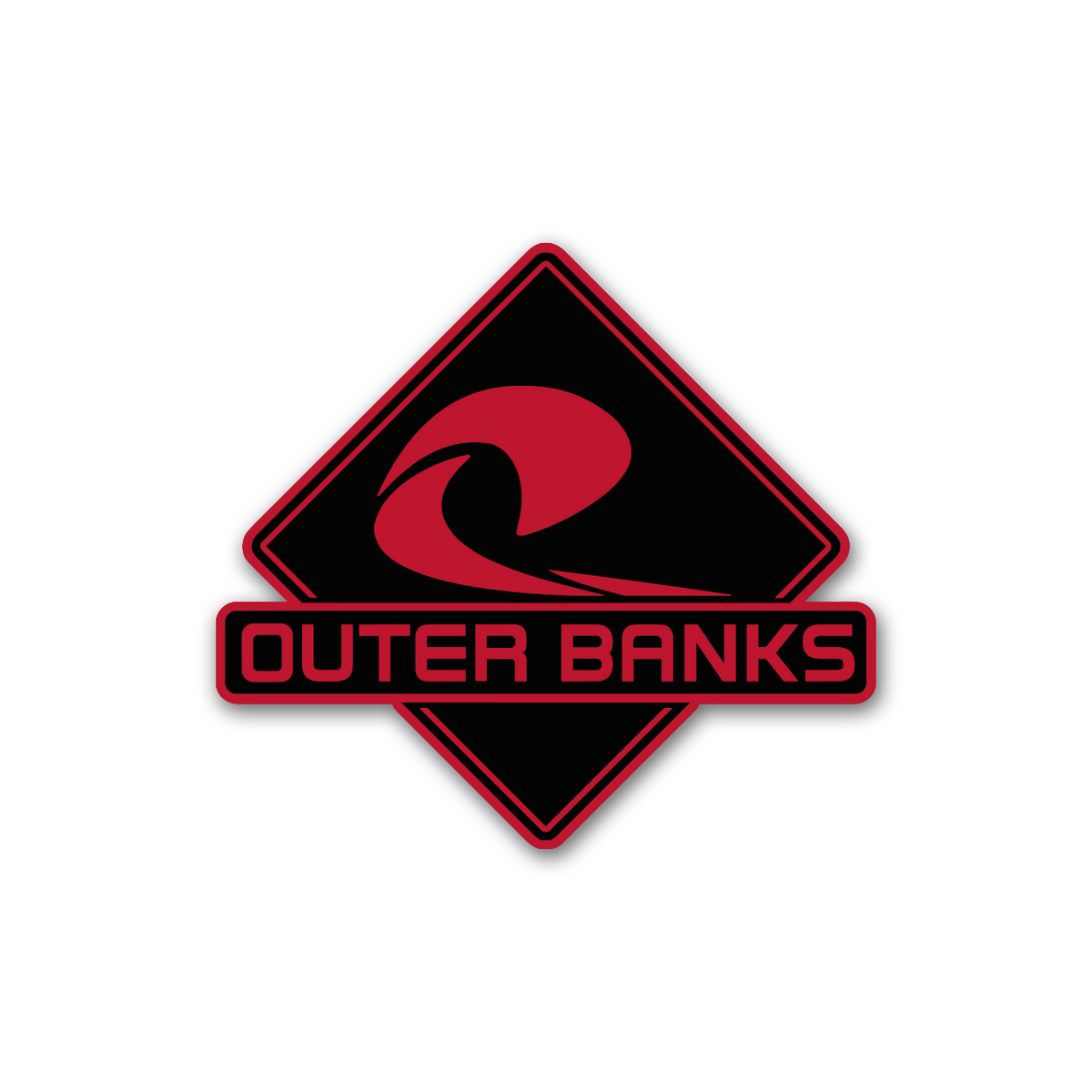 Laser engraved Outer Banks wave badge for car truck or SUV exterior