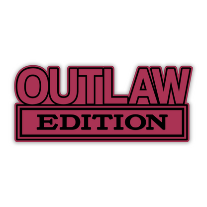 Outlaw Edition car badge fender emblem with engraved silver finish