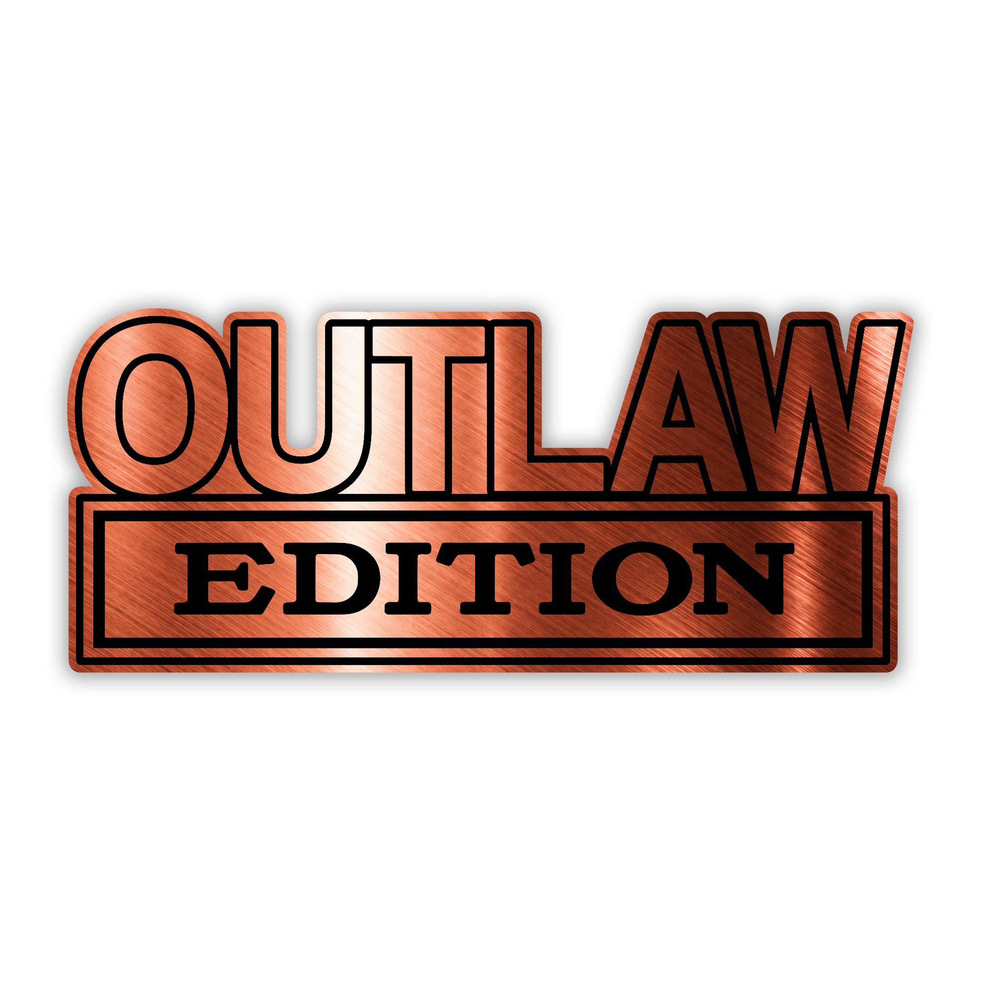 Outlaw Edition truck badge emblem with bold engraved lettering