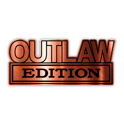 Outlaw Edition truck badge emblem with bold engraved lettering