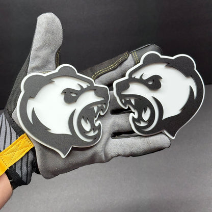 Panda head car emblem pair custom aftermarket automotive badge for styling