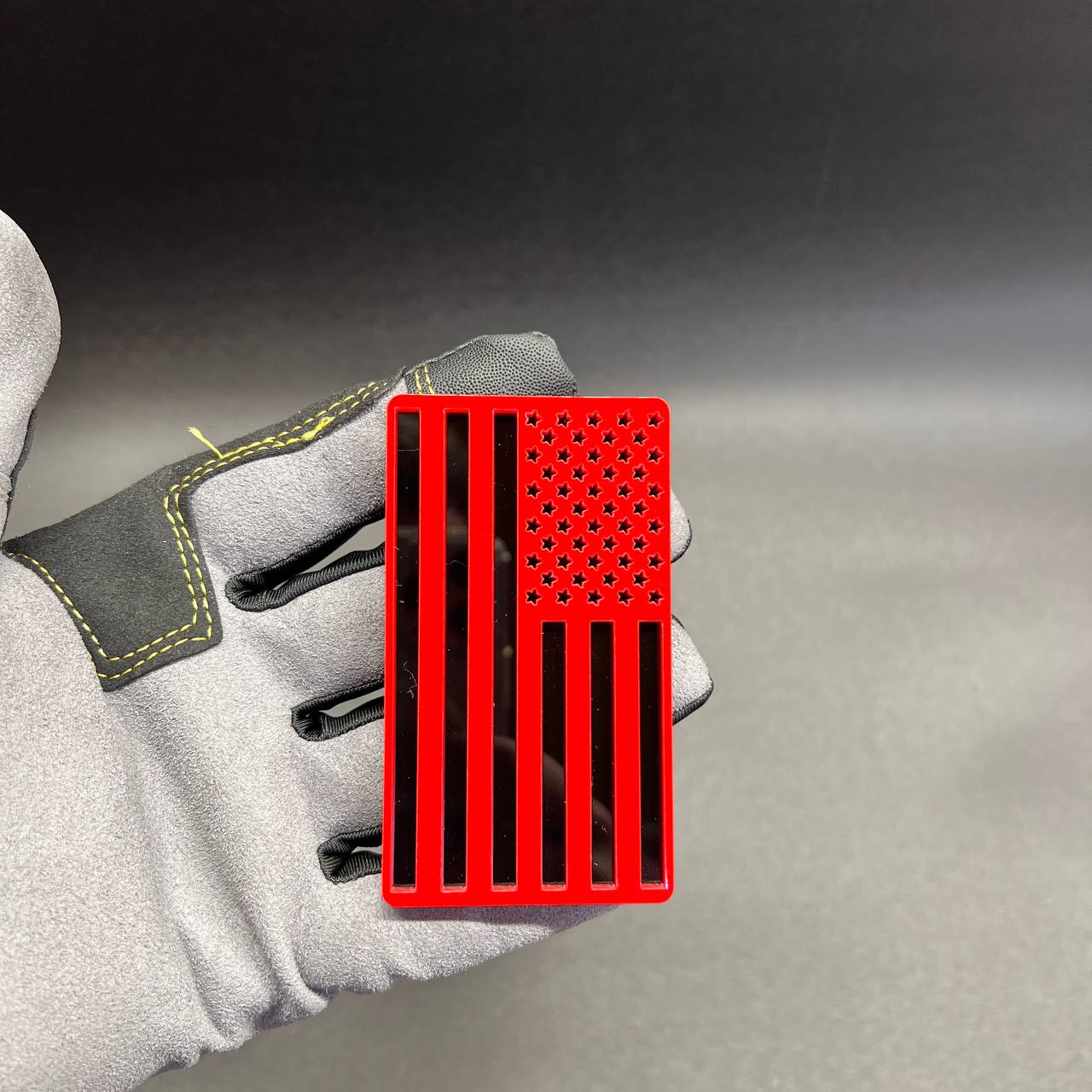 Red and black American flag Car Badge Fender Emblem for Ford Chevy GMC Dodge Ram Jeep Toyota trucks.