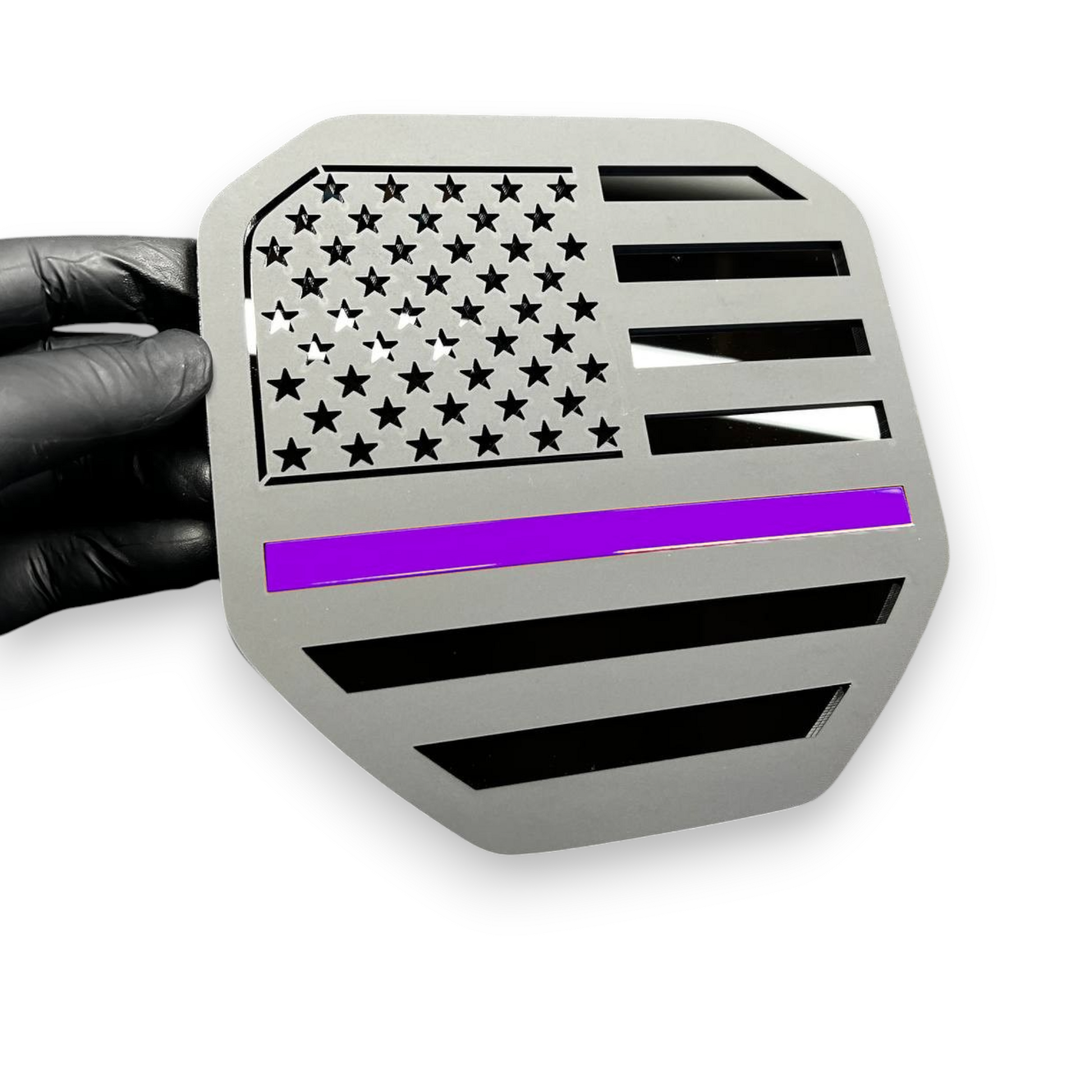 American flag acrylic badge on Ford Bronco offroad vehicle accessory