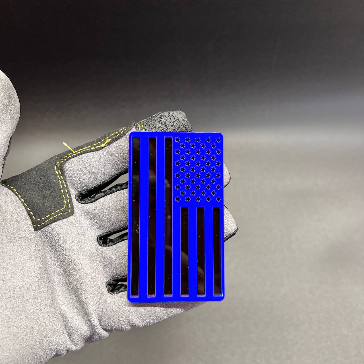 Universal patriotic Car Badge Fender Emblem made from layered acrylic with bold USA flag design.