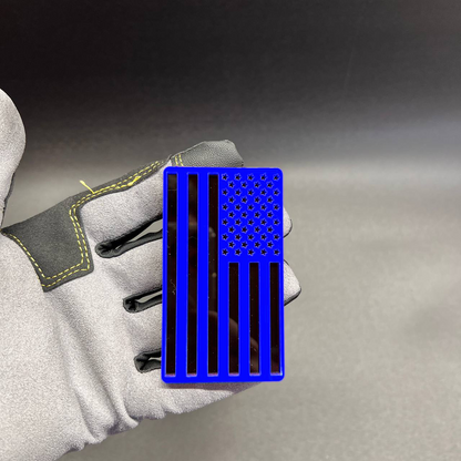 Universal patriotic Car Badge Fender Emblem made from layered acrylic with bold USA flag design.