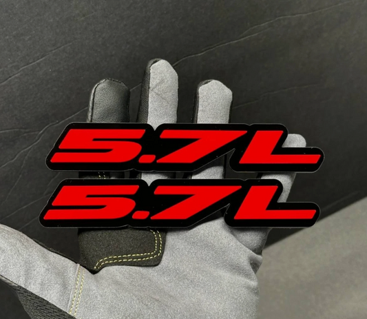 5.7L emblem on Dodge Charger Challenger muscle car