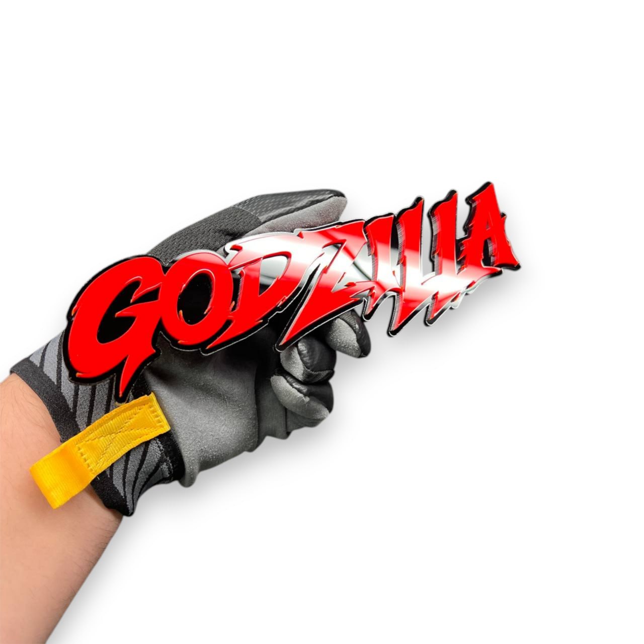 Custom Godzilla text badge for Silverado and Sierra truck builds