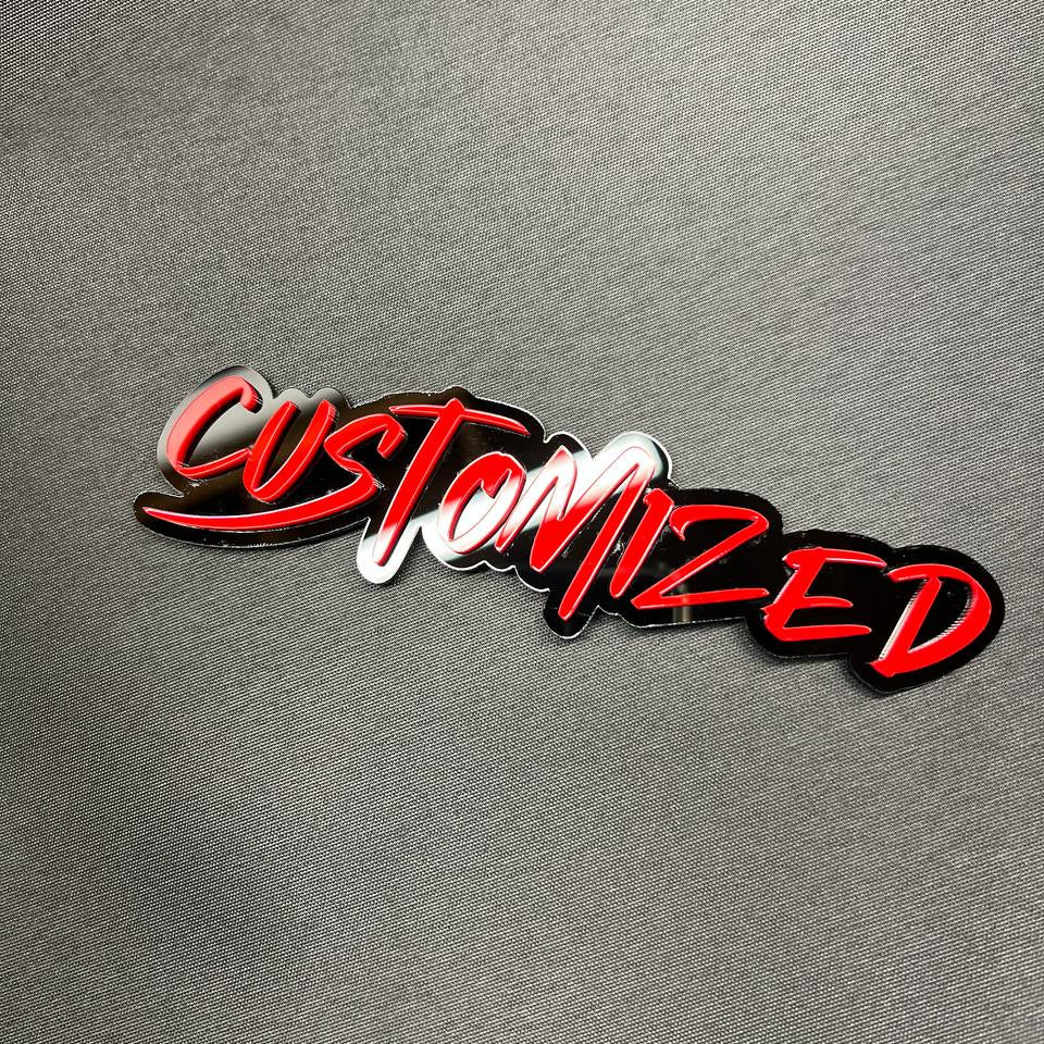 3D custom text badge with bold graffiti font design