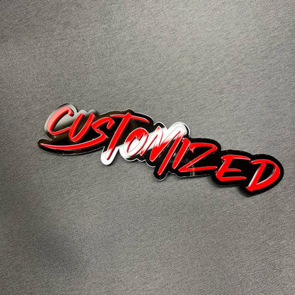 3D custom text badge with bold graffiti font design