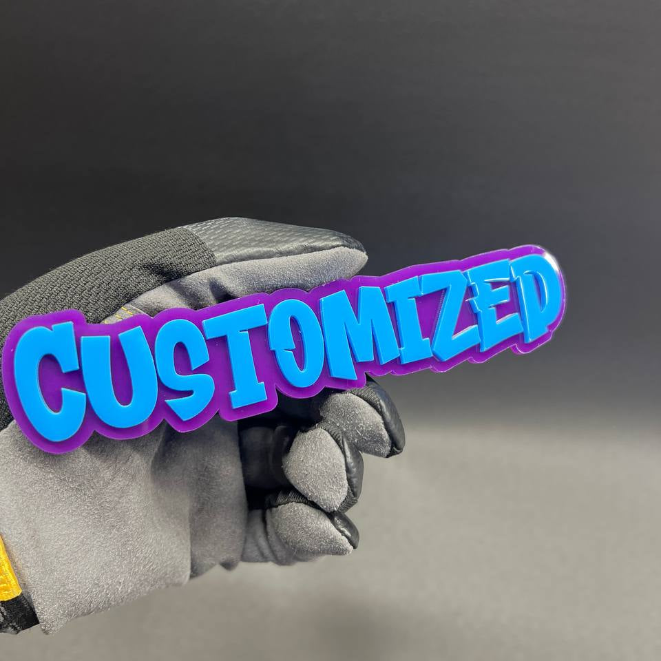 Graffiti font custom car badge for exterior decal styling