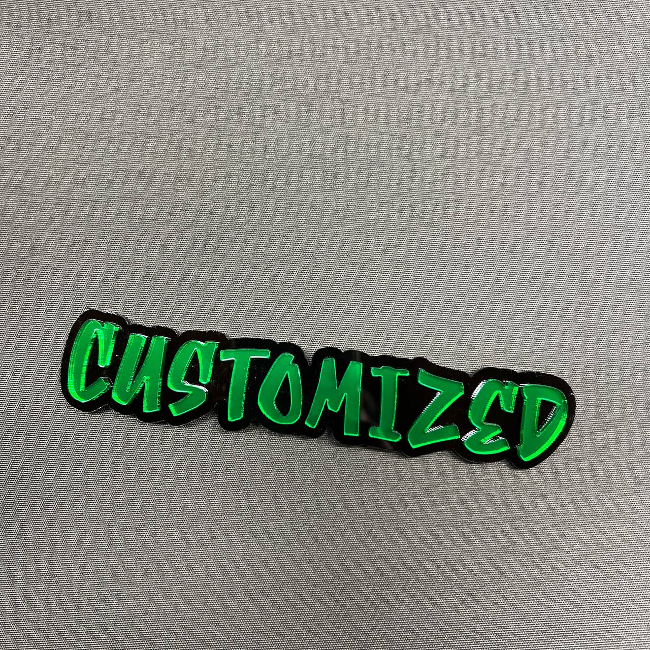Custom word badge in street graffiti font design