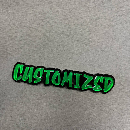 Custom word badge in street graffiti font design