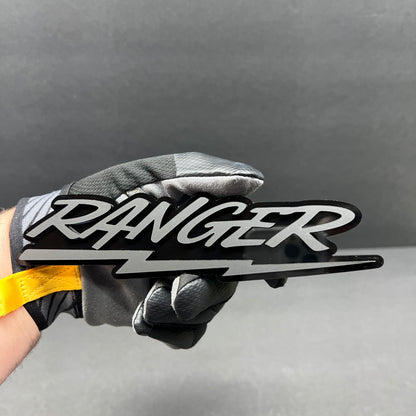 Acrylic Ranger style custom name badge for truck fender tailgate hood decal accessory with layered finish