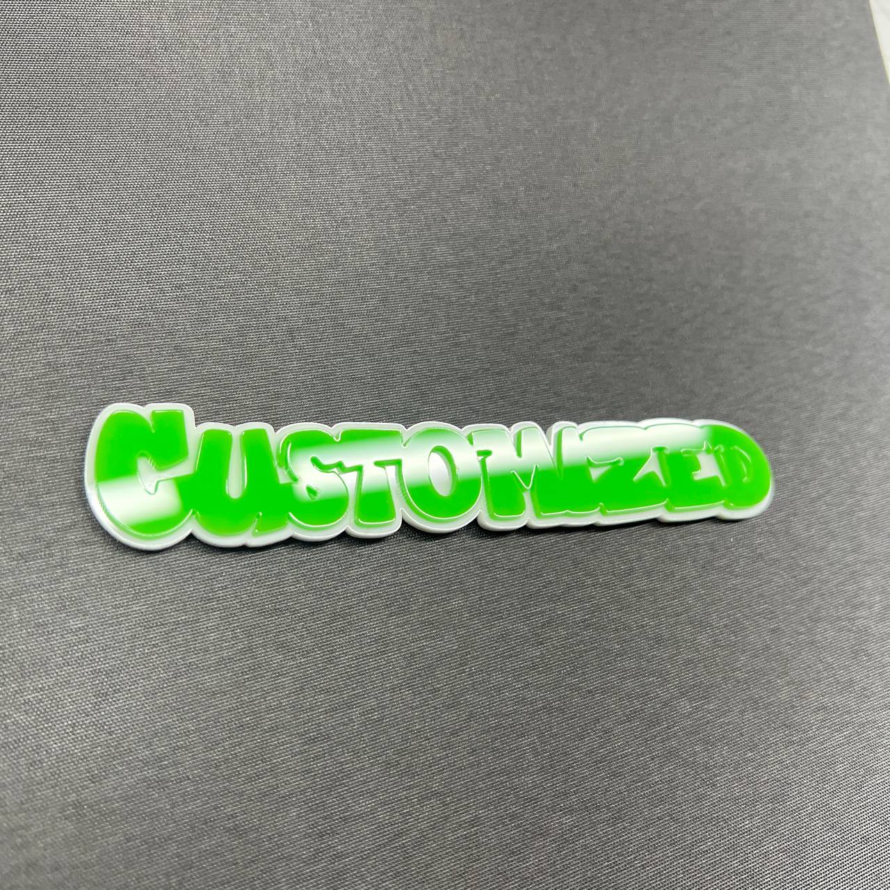 Unique custom text exterior sticker badge for cars, trucks, and SUVs