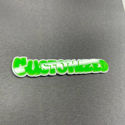 Unique custom text exterior sticker badge for cars, trucks, and SUVs