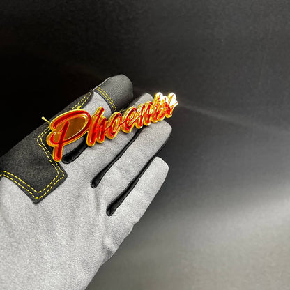 Laser cut Phoenix acrylic car emblem for muscle, performance, and custom vehicle styling.