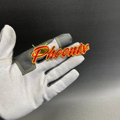 Red Phoenix vehicle emblem for hood, tailgate, fender, or interior custom badge placement.