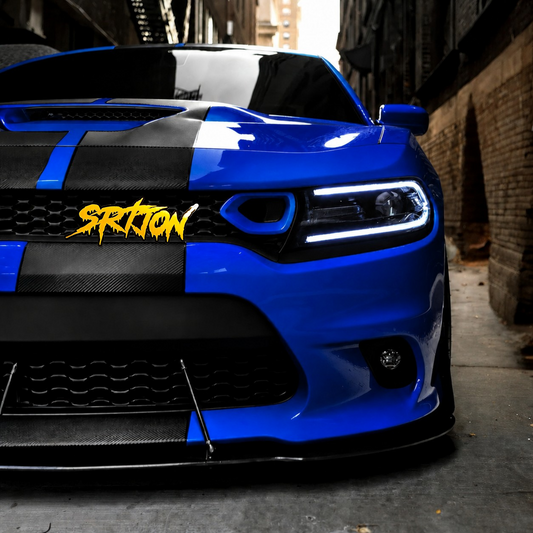 Grille Mount 3D Double Layer-Dripping Font - Custom Car Text Badge - Type Your Own