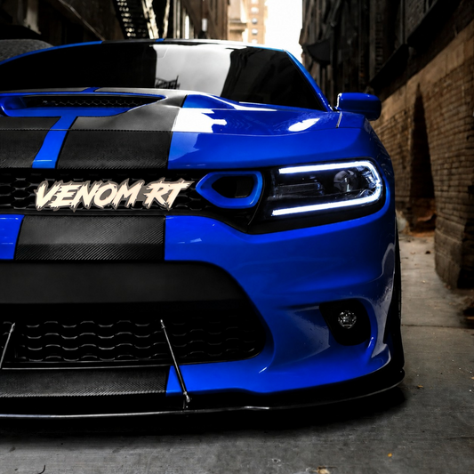 Grille Mount Lightning Font - Double Layer -  Custom  Car Text 3D Badge - Type Your Own