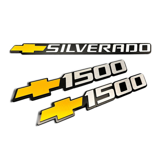 1999-2006 fits Silverado 1500 Chevy Car Badge Door Emblems Logo Name 3pc 15114051