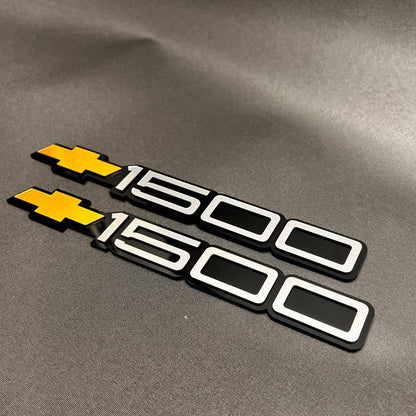 1993-1998 Chevy Silver 1500 Emblem Gold Bowtie for Silverado Car Badge Fender 2PC