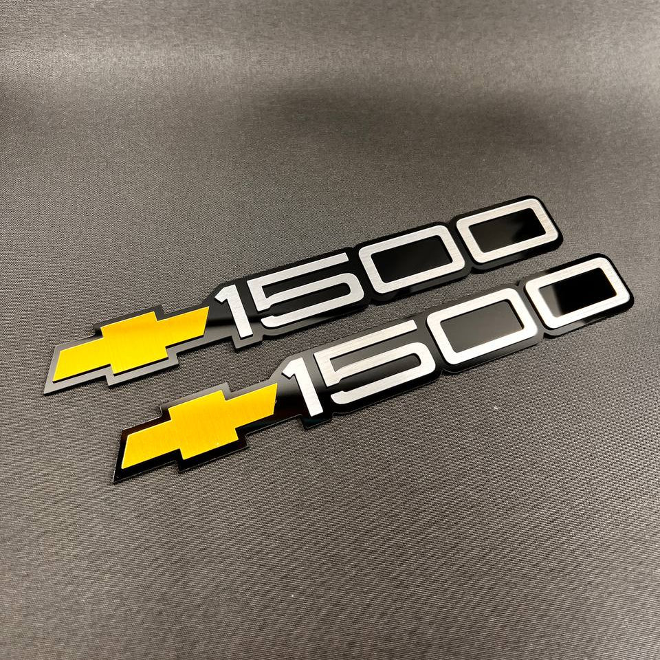 1993-1998 Chevy Silver 1500 Emblem Gold Bowtie for Silverado Car Badge Fender 2PC