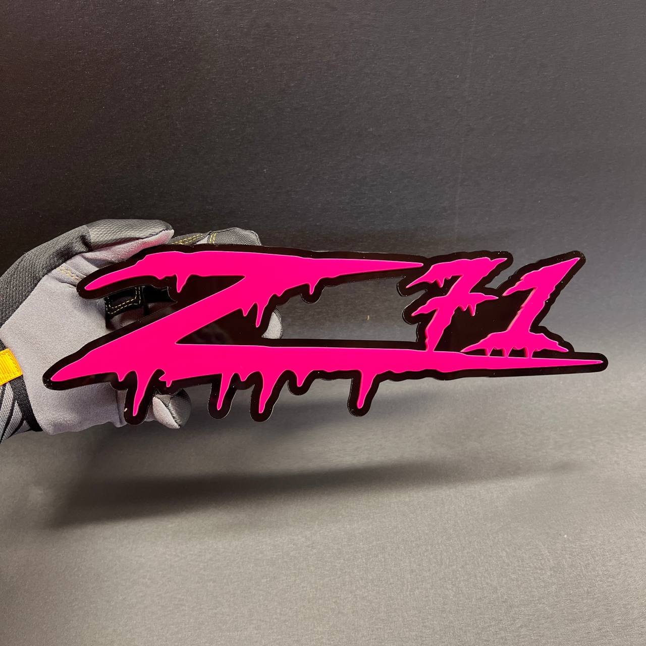 Z71 Dripping exterior badge designed for truck fender or tailgate styling