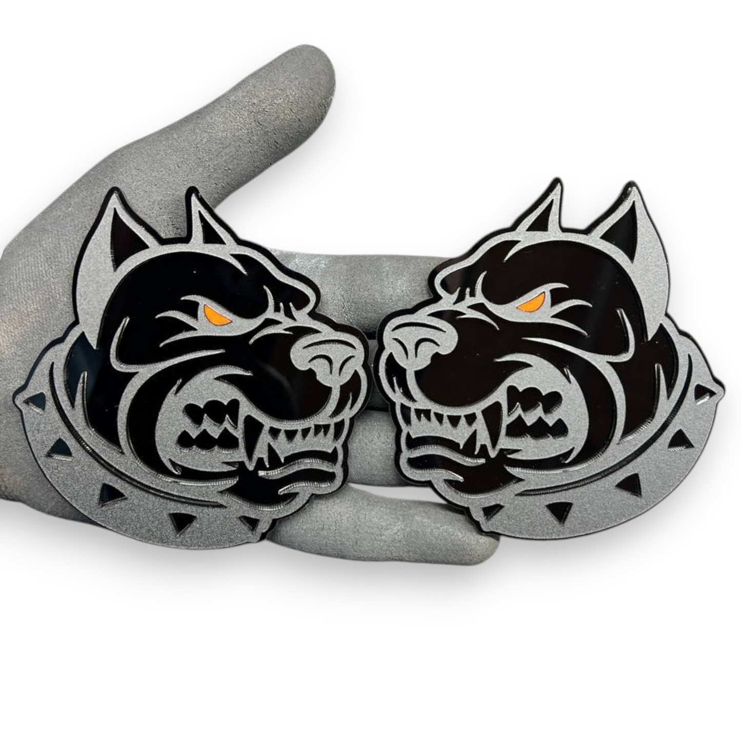 Fierce Dog car truck side emblem pair for custom aftermarket exterior styling