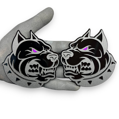 Aggressive Dog fender badge pair for trucks cars SUVs and custom automotive builds