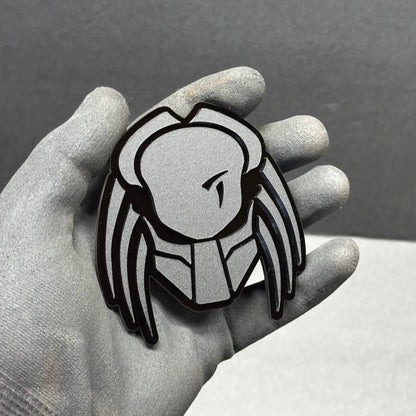 Predator Alien Mask Custom Car Badge – Matte Black Finish, Universal Fit