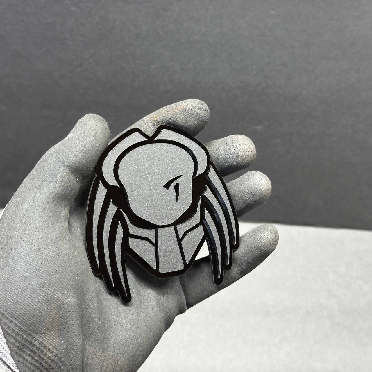 Predator Alien Mask Emblem Black on Black Badge Option