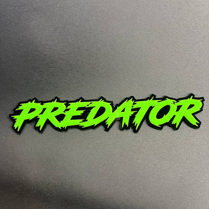 Predator fender emblem custom text car badge with aggressive lettering for vehicle exterior decoration