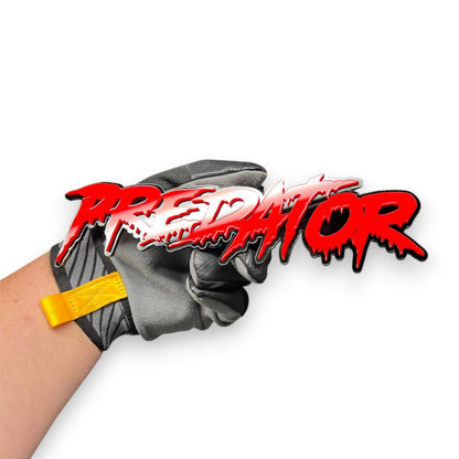 Predator custom dripping text badge for Chevy Silverado performance truck