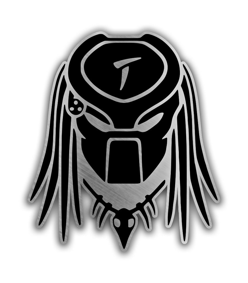 Predator engraved car badge fender emblem in brushed silver and black finish for custom truck exterior decor